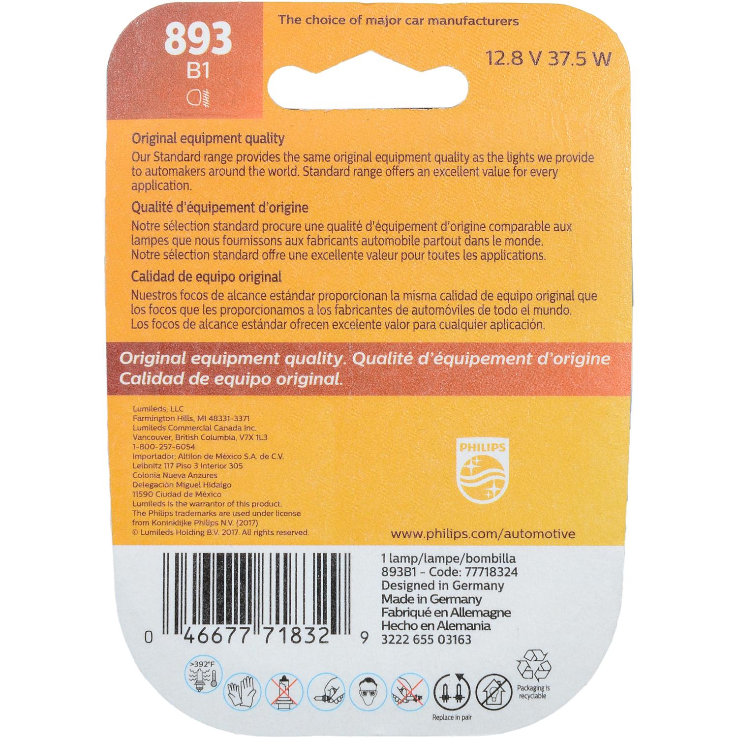 Philips 893B1 - Fog Light Bulb Philips 893B1 Fog Light Bulb product image 6 of 10