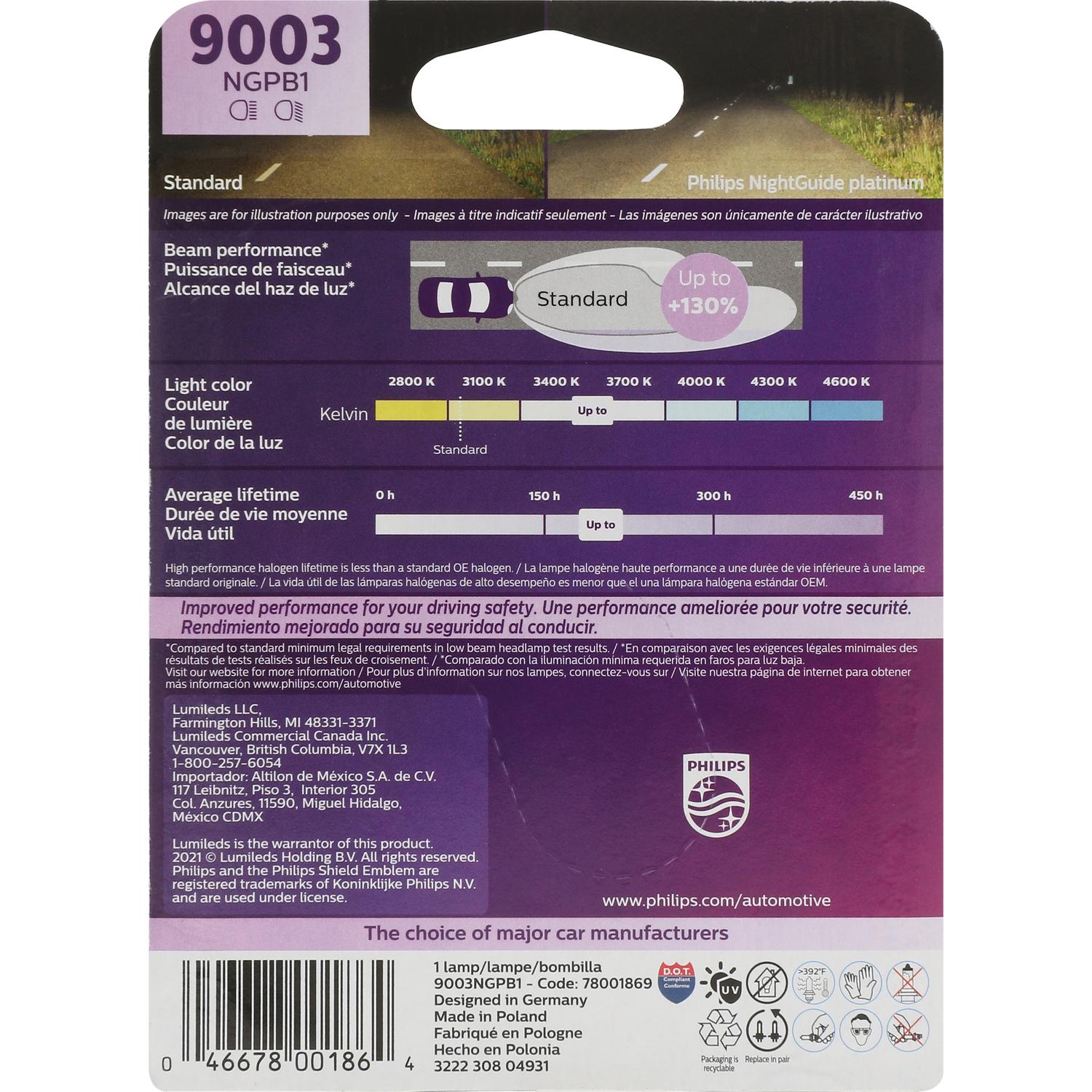 Philips 9003NGPB1 - Turn Signal Light Bulb Philips 9003NGPB1 Daytime Running Light Bulb product image 1 of 12