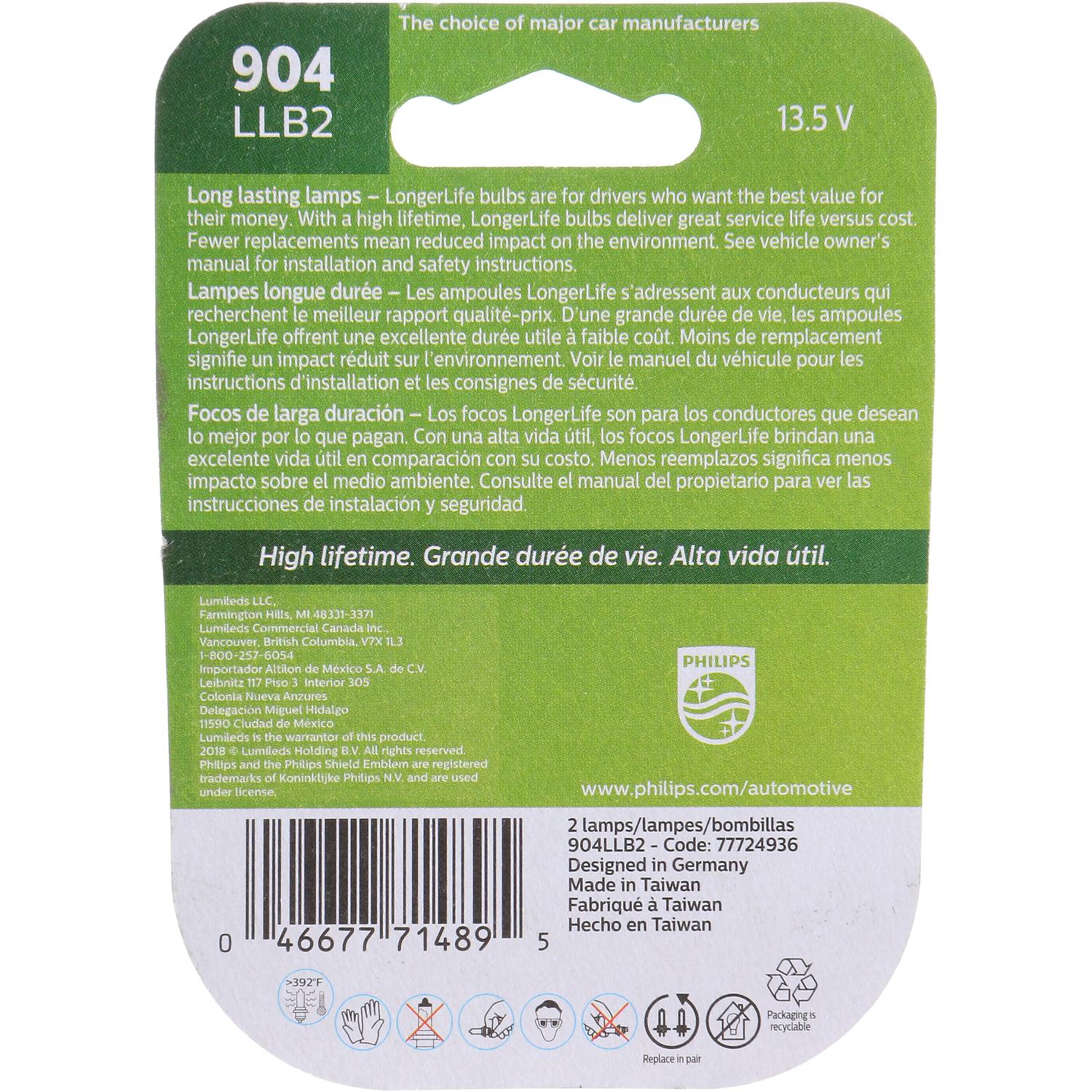 Philips 904LLB2 Back Up Light Bulb product image 7 of 11