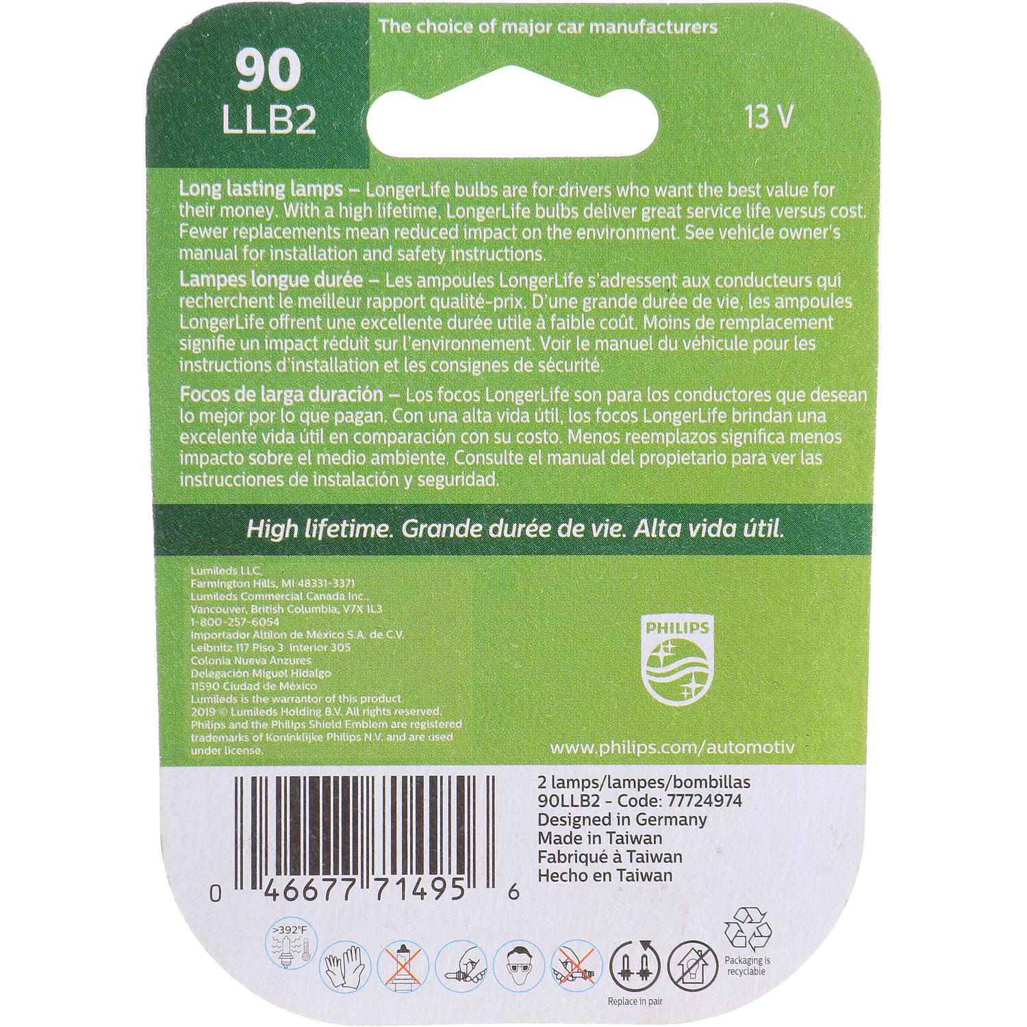 Philips 90LLB2 - Multi Purpose Light Bulb Philips 90LLB2 Brake Light Bulb product image 6 of 10