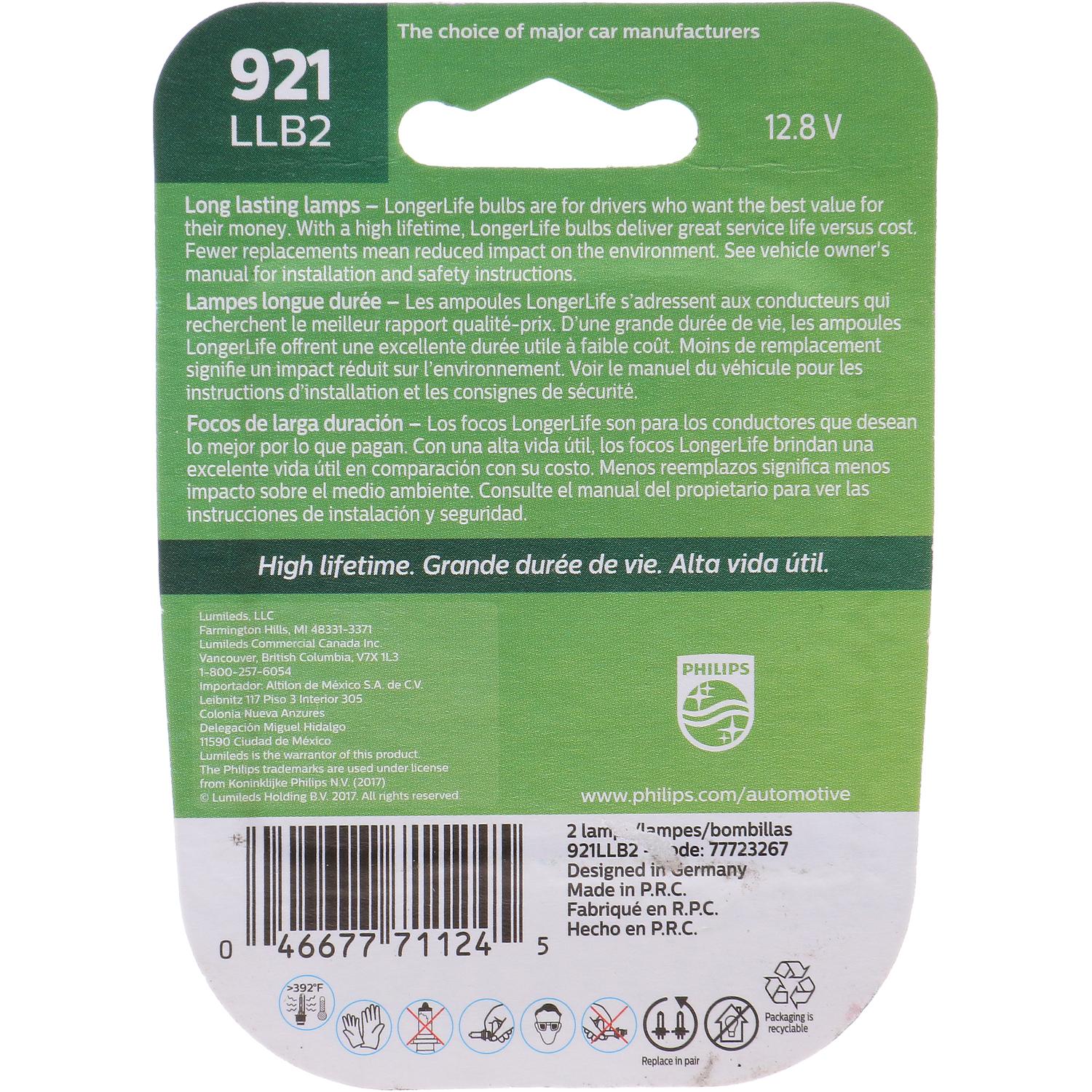 Philips 921LLB2 Back Up Light Bulb product image 14 of 30