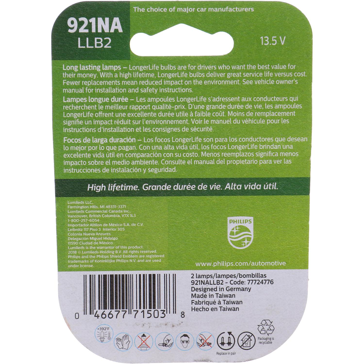 Philips 921NALLB2 Side Mirror Signal Lamp Bulb product image 6 of 10