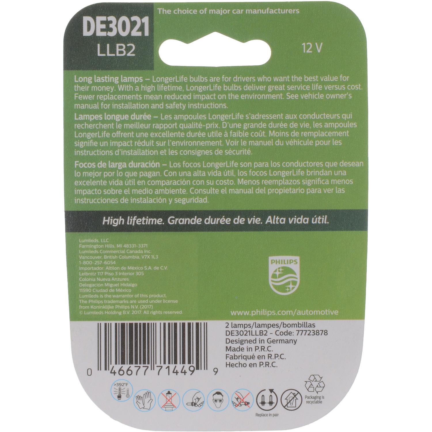 Philips DE3021LLB2 - Trunk Light Bulb Philips DE3021LLB2 Courtesy Light Bulb product image 6 of 10