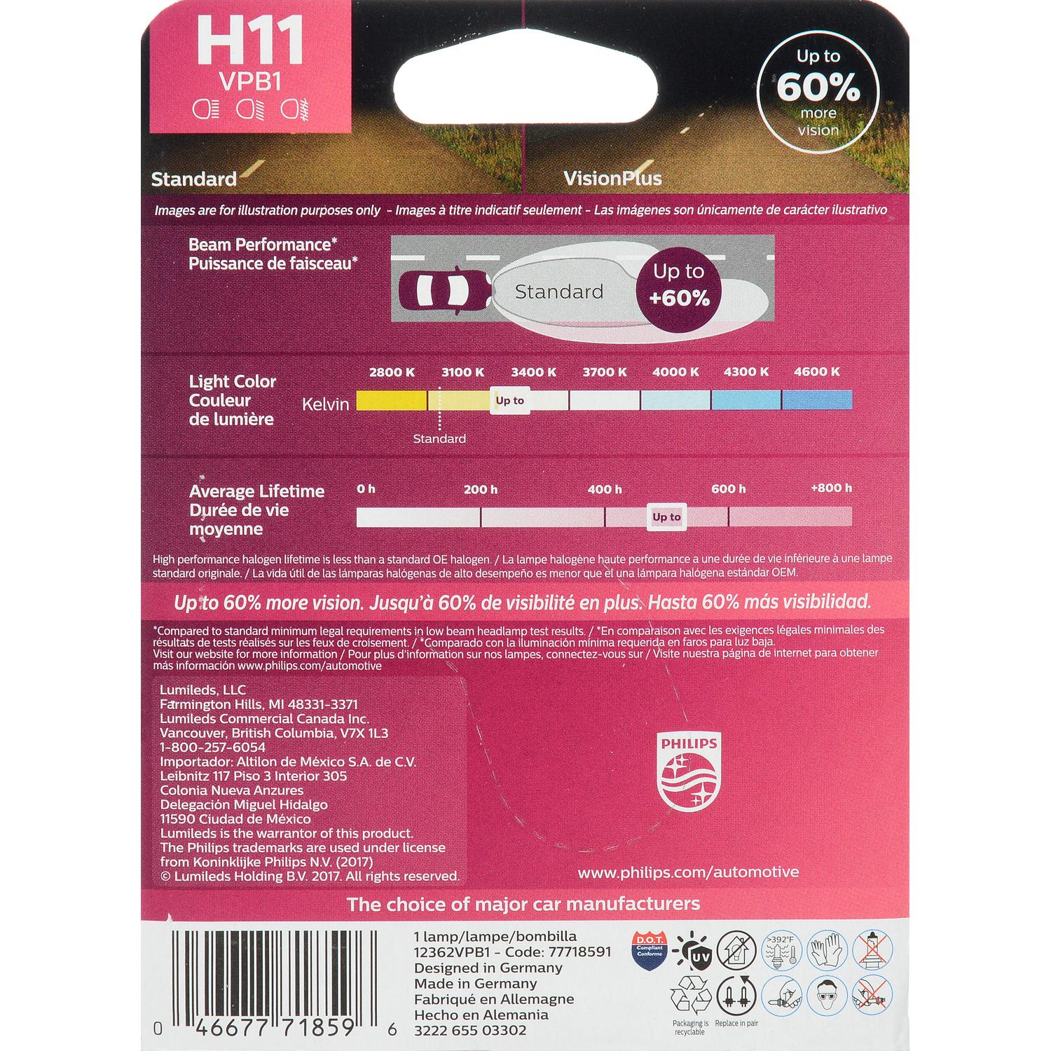 Philips H11VPB1 - Trunk Light Bulb Philips H11VPB1 Cornering Light Bulb product image 23 of 42