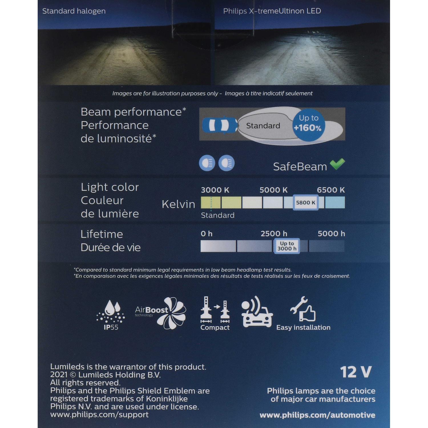 Philips H11XULED - Trunk Light Bulb Philips H11XULED Cornering Light Bulb product image 44 of 60