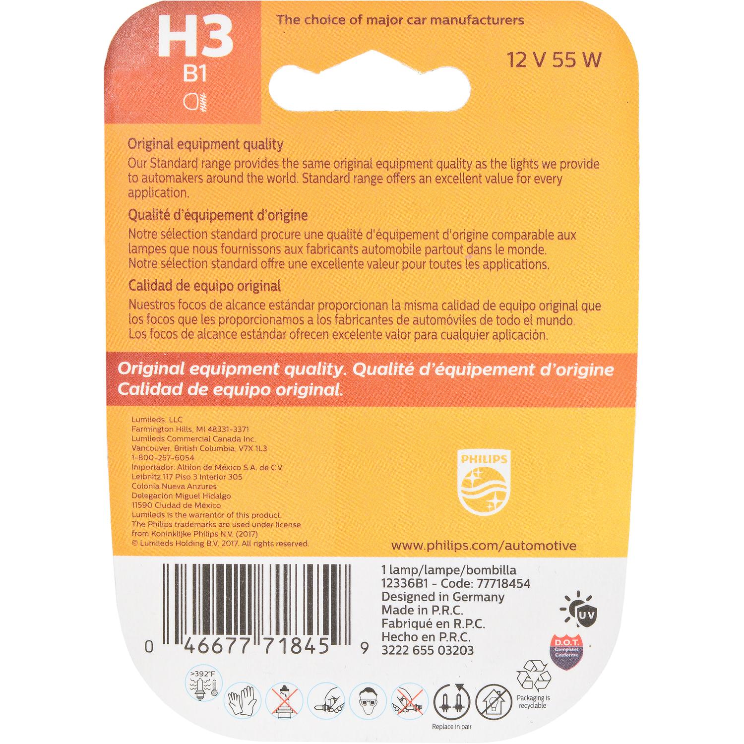 Philips H3B1 - Daytime Running Light Bulb Philips H3B1 Cornering Light Bulb product image 5 of 8