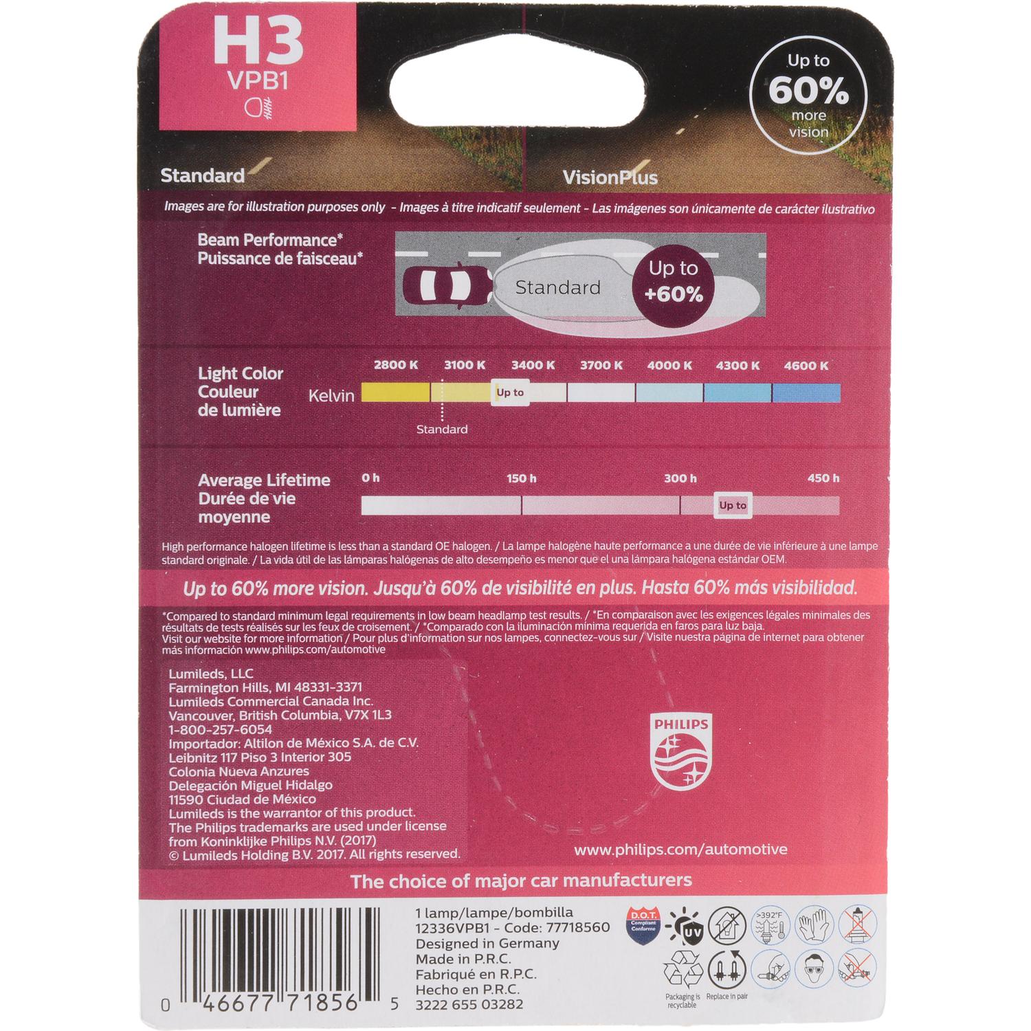 Philips H3VPB1 - Daytime Running Light Bulb Philips H3VPB1 Cornering Light Bulb product image 6 of 10