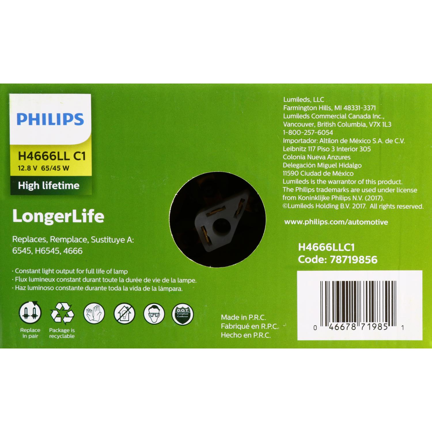 Philips H4666LLC1 - Headlight Bulb Philips H4666LLC1 Headlight Bulb product image 6 of 10
