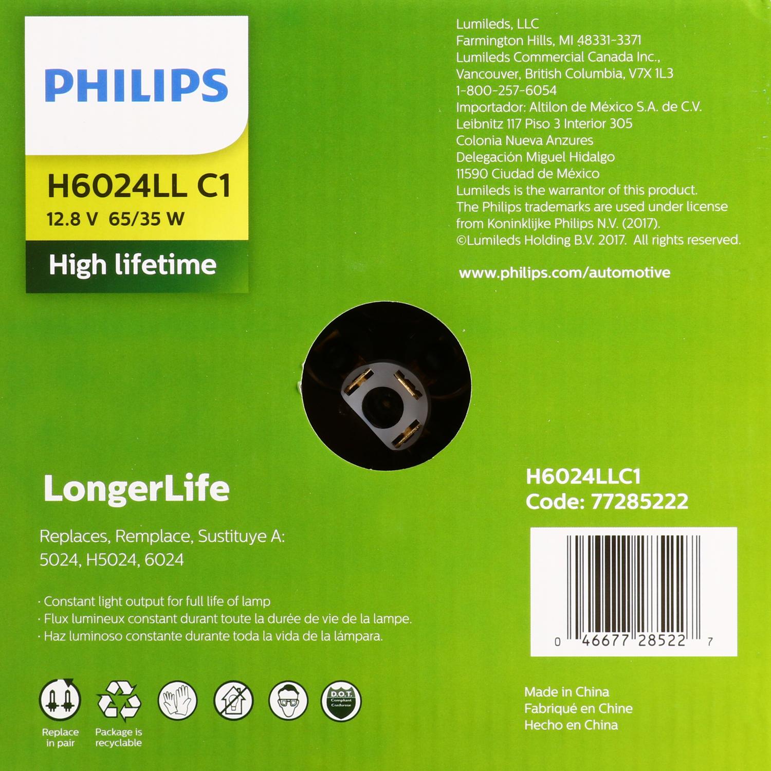Philips H6024LLC1 - Headlight Bulb Philips H6024LLC1 Headlight Bulb product image 6 of 10