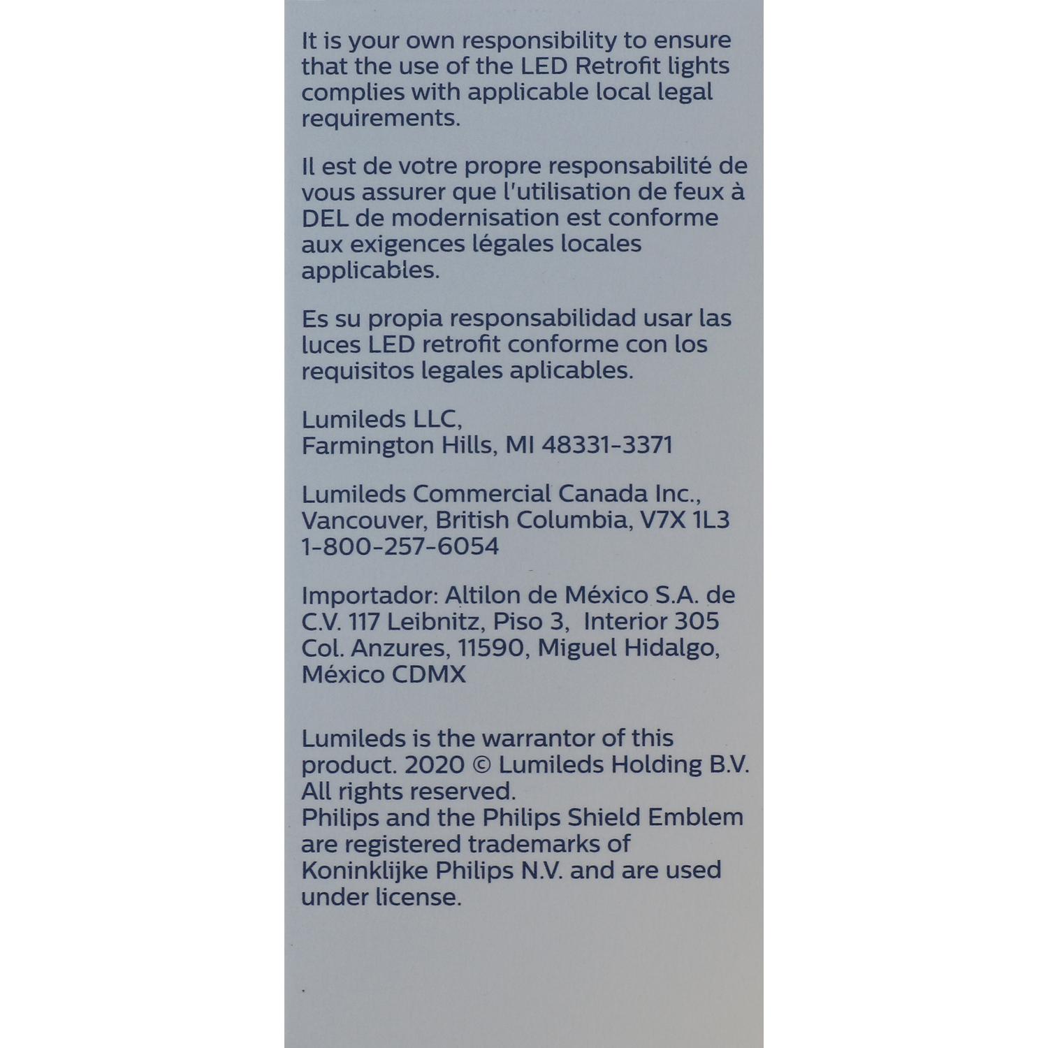 Philips H7UELED - Headlight Bulb Philips H7UELED Headlight Bulb product image 37 of 44