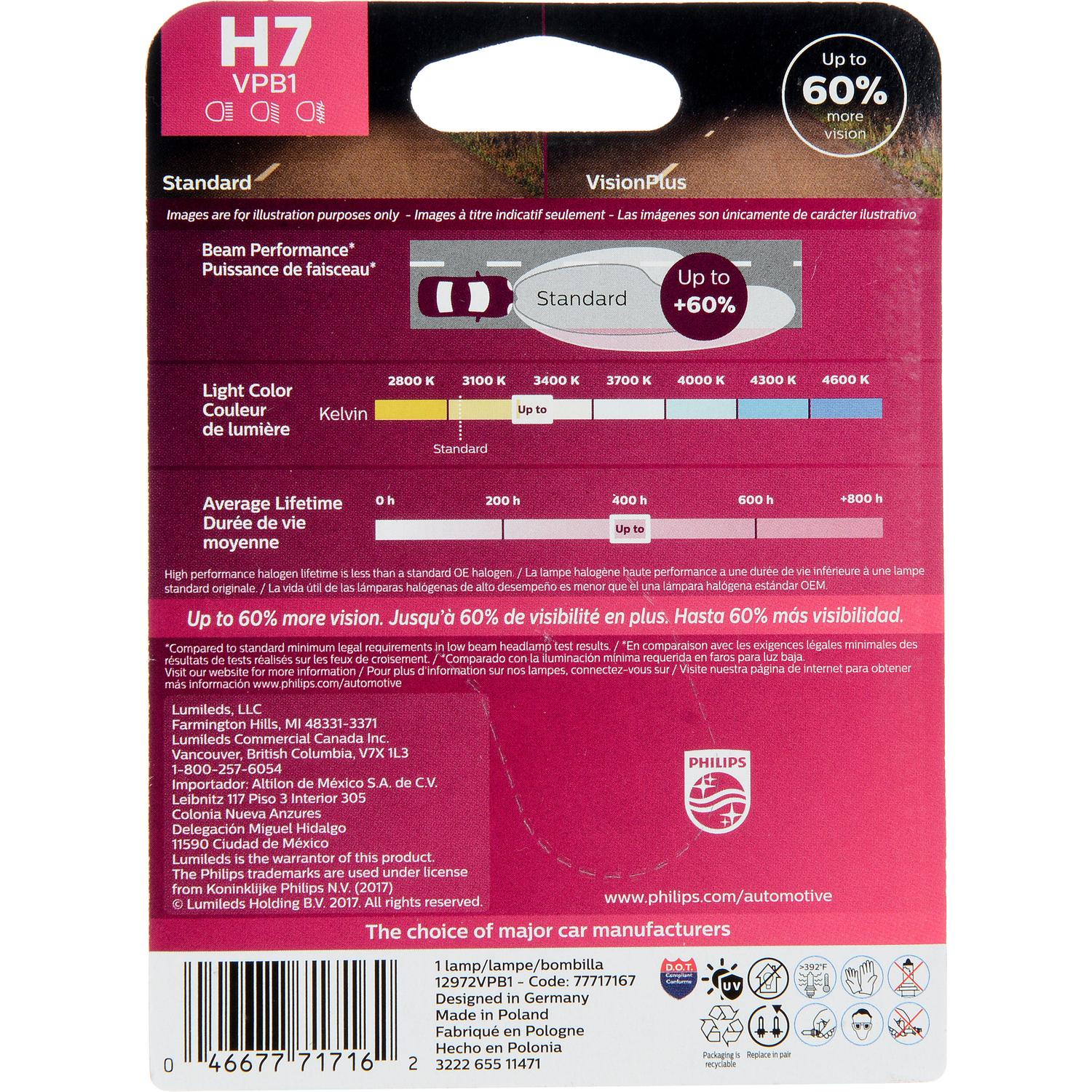Philips H7VPB1 - Turn Signal Light Bulb Philips H7VPB1 Cornering Light Bulb product image 15 of 24