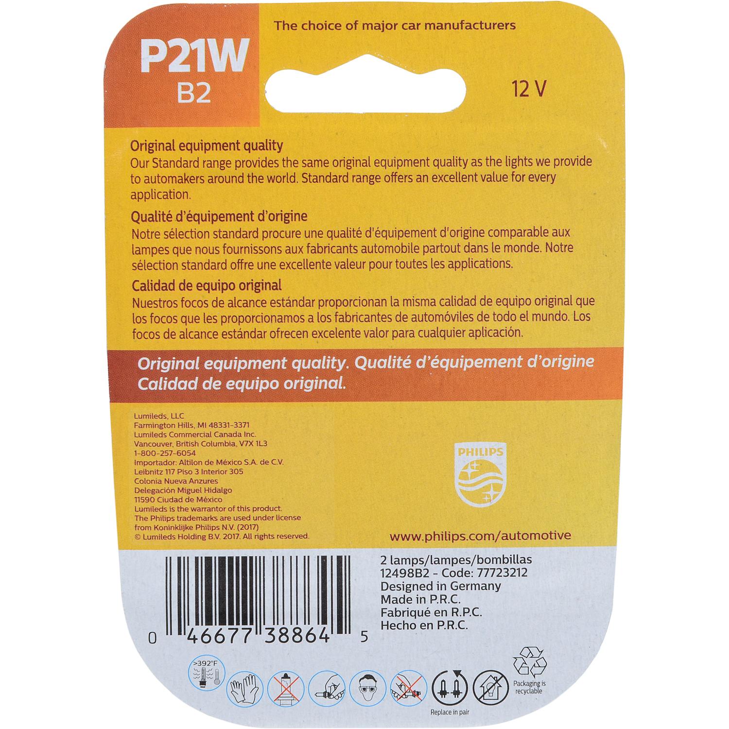 Philips P21WB2 Back Up Light Bulb product image 12 of 24