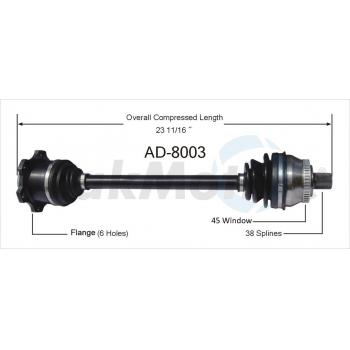 TrakMotive AD8003 CV Axle Shaft product image 1 of 3
