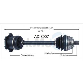 TrakMotive AD8007 CV Axle Shaft product image 1 of 3