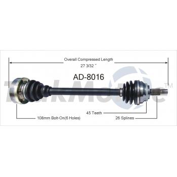 TrakMotive AD8016 - CV Axle Shaft TrakMotive AD8016 CV Axle Shaft product image 1 of 3