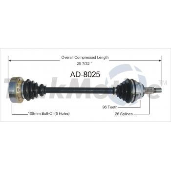 TrakMotive AD8025 - CV Axle Shaft TrakMotive AD8025 CV Axle Shaft product image 1 of 3