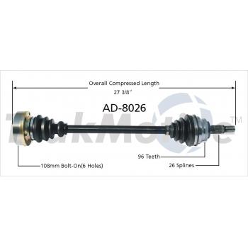 TrakMotive AD8026 - CV Axle Shaft TrakMotive AD8026 CV Axle Shaft product image 1 of 3