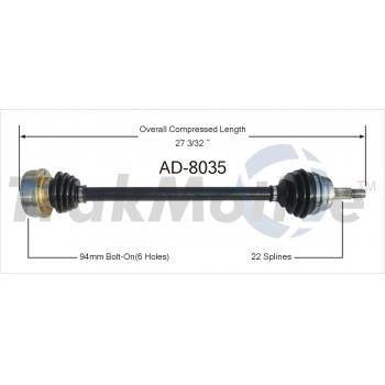 TrakMotive AD8035 - CV Axle Shaft TrakMotive AD8035 CV Axle Shaft product image 1 of 3