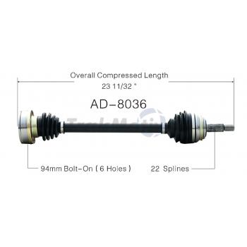 TrakMotive AD8036 CV Axle Shaft product image 1 of 3