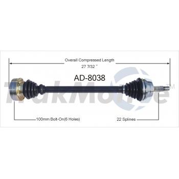 TrakMotive AD8038 CV Axle Shaft product image 1 of 3