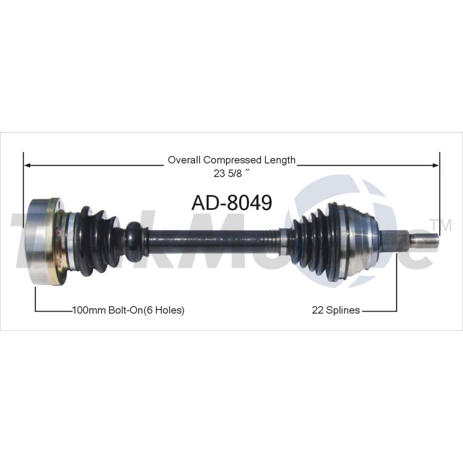 TrakMotive AD8049 CV Axle Shaft product image 1 of 3