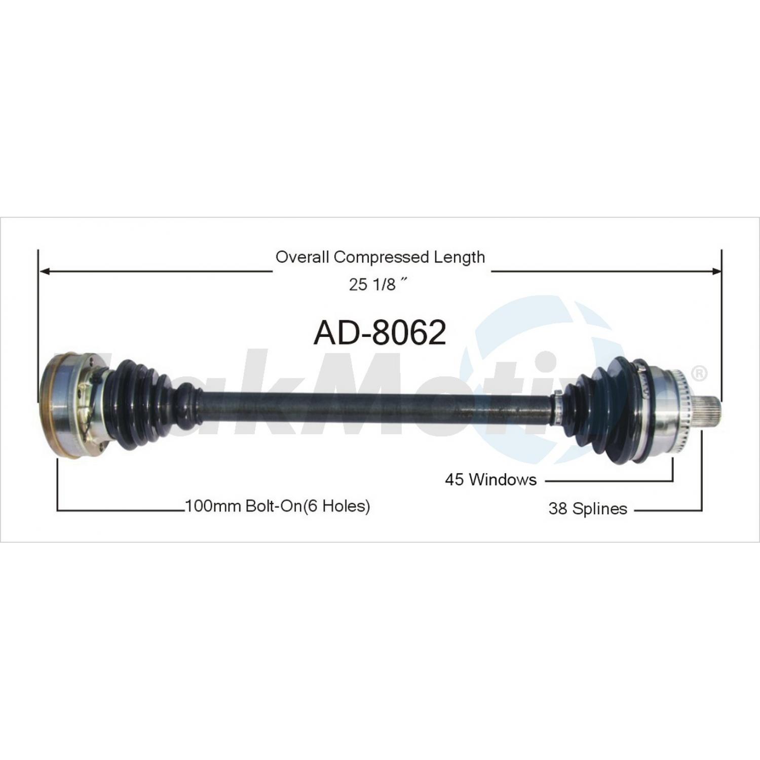 TrakMotive AD8062 - CV Axle Shaft TrakMotive AD8062 CV Axle Shaft product image 1 of 3