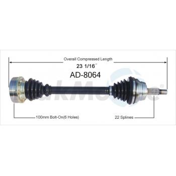 TrakMotive AD8064 CV Axle Shaft product image 1 of 3