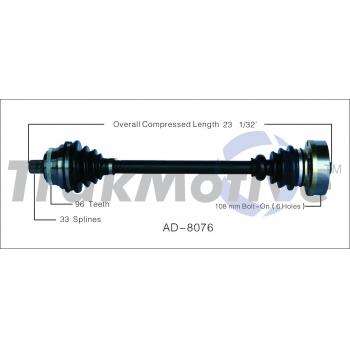 TrakMotive AD8076 - CV Axle Shaft TrakMotive AD8076 CV Axle Shaft product image 1 of 3