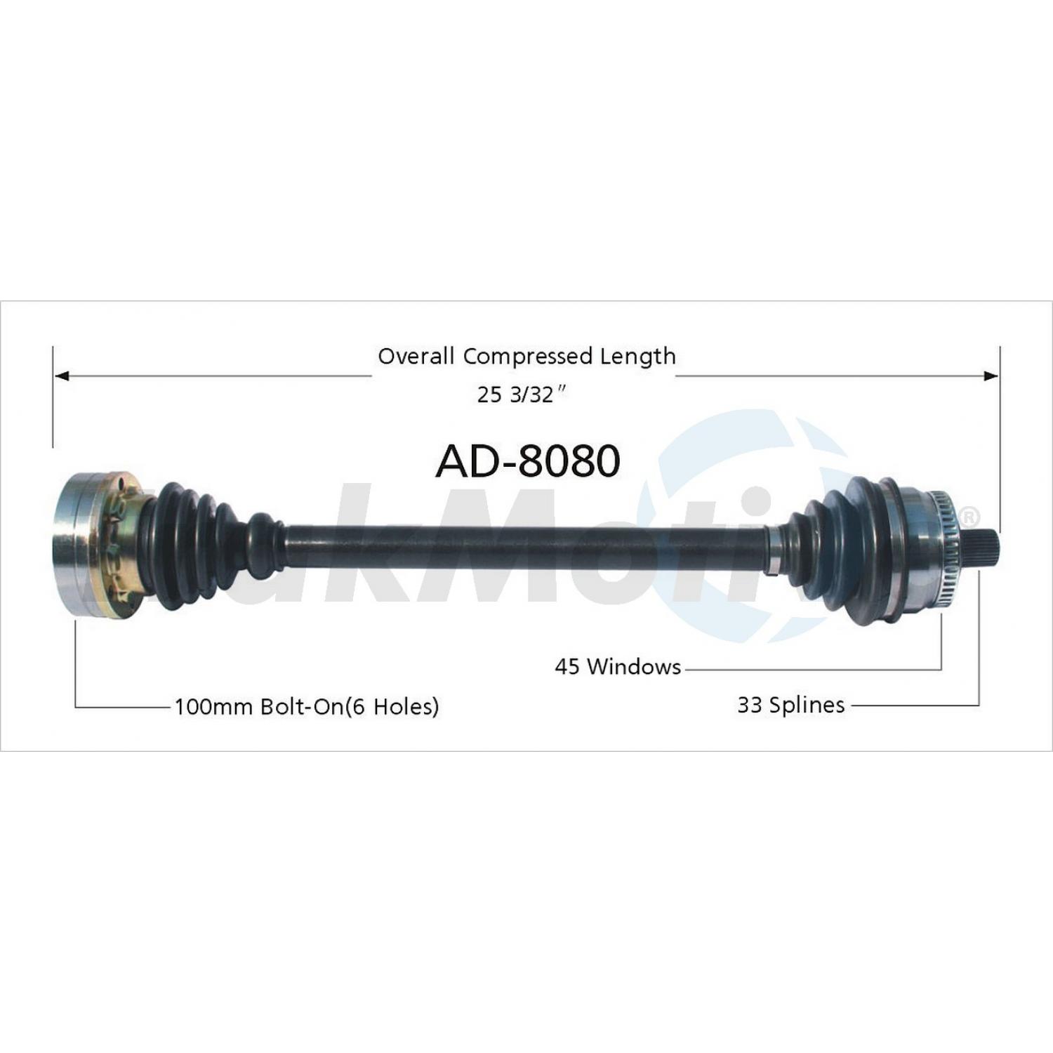 TrakMotive AD8080 - CV Axle Shaft TrakMotive AD8080 CV Axle Shaft product image 1 of 3