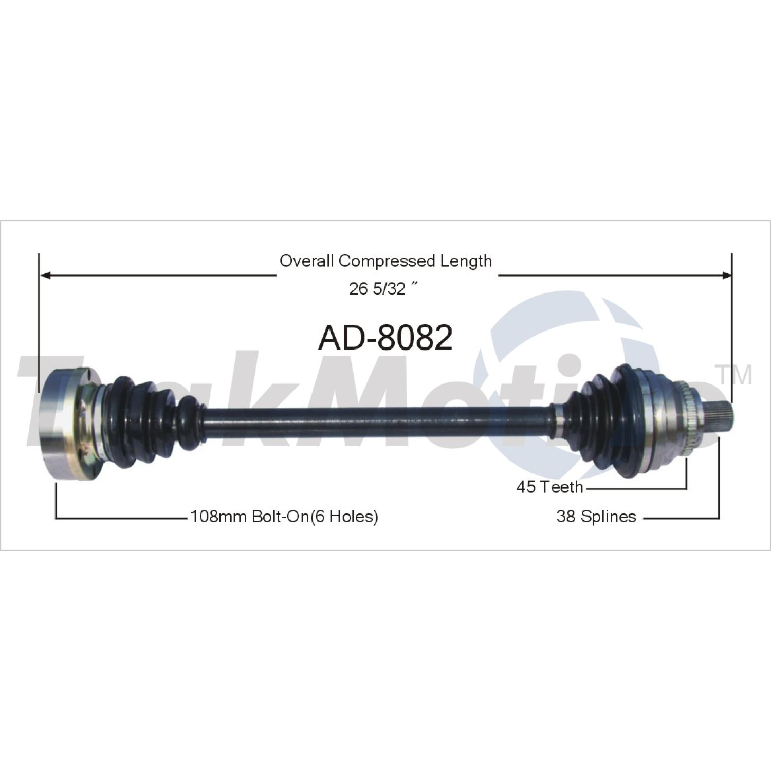 TrakMotive AD8082 CV Axle Shaft product image 1 of 3