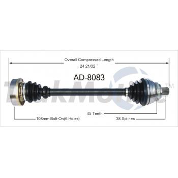 TrakMotive AD8083 - CV Axle Shaft TrakMotive AD8083 CV Axle Shaft product image 1 of 3