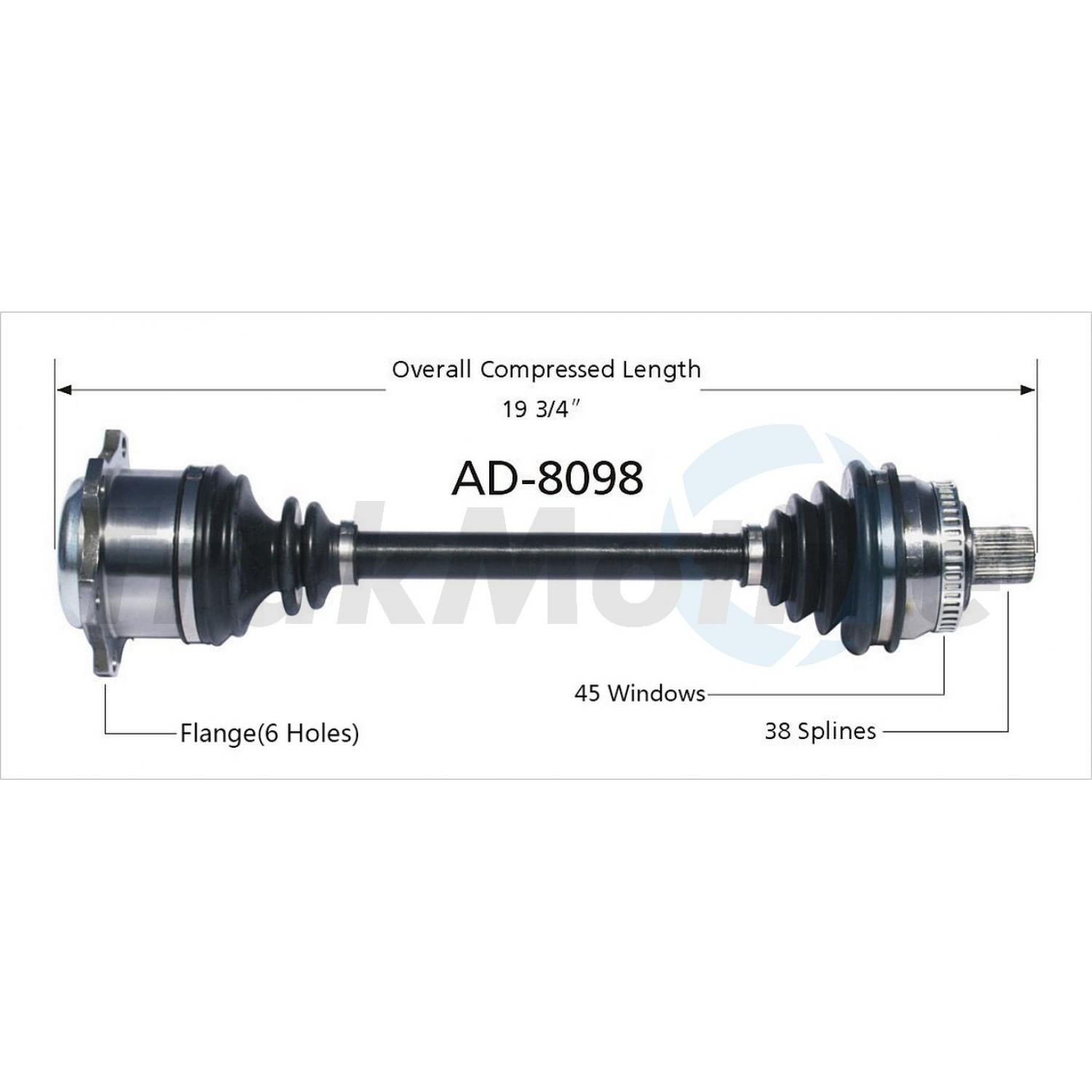 TrakMotive AD8098 CV Axle Shaft product image 1 of 3