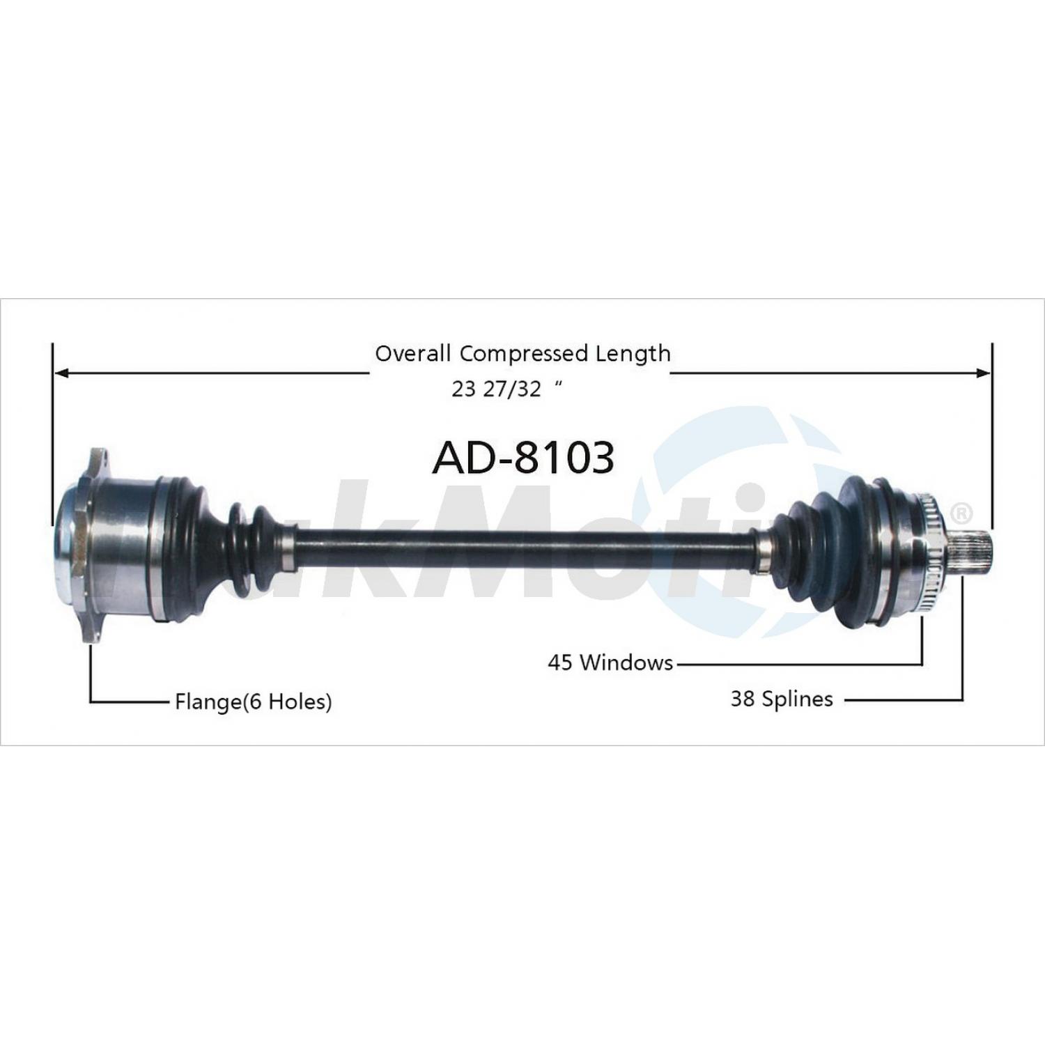 TrakMotive AD8103 CV Axle Shaft product image 1 of 3