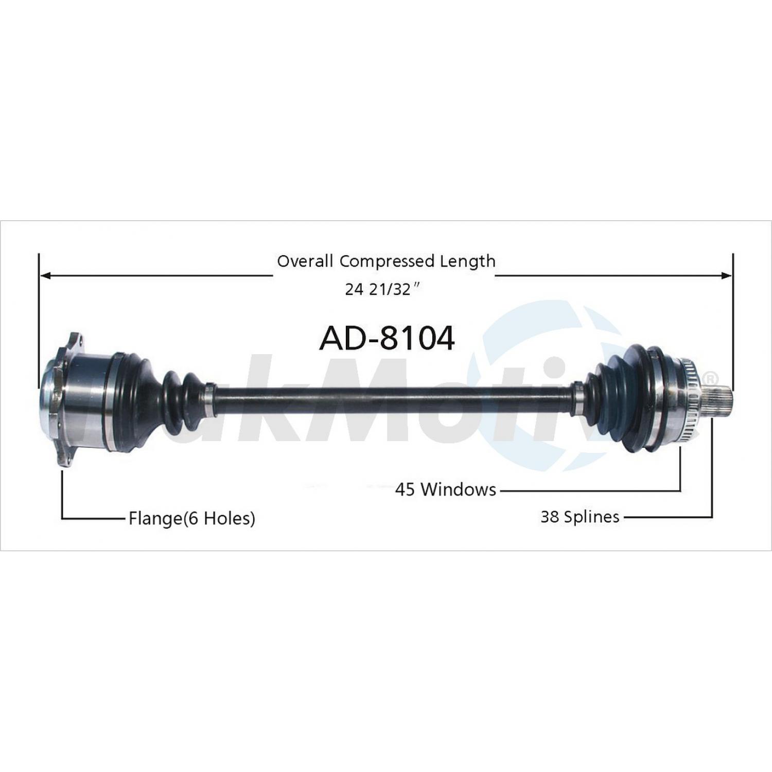 TrakMotive AD8104 CV Axle Shaft product image 1 of 3