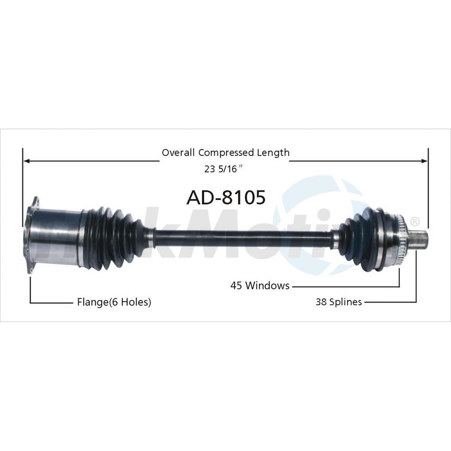 TrakMotive AD8105 CV Axle Shaft product image 1 of 3