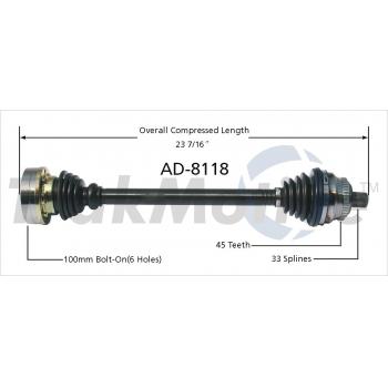 TrakMotive AD8118 CV Axle Shaft product image 1 of 3