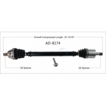 TrakMotive AD8174 - CV Axle Shaft TrakMotive AD8174 CV Axle Shaft product image 1 of 3