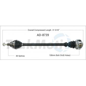 TrakMotive AD8739 CV Axle Shaft product image 1 of 3
