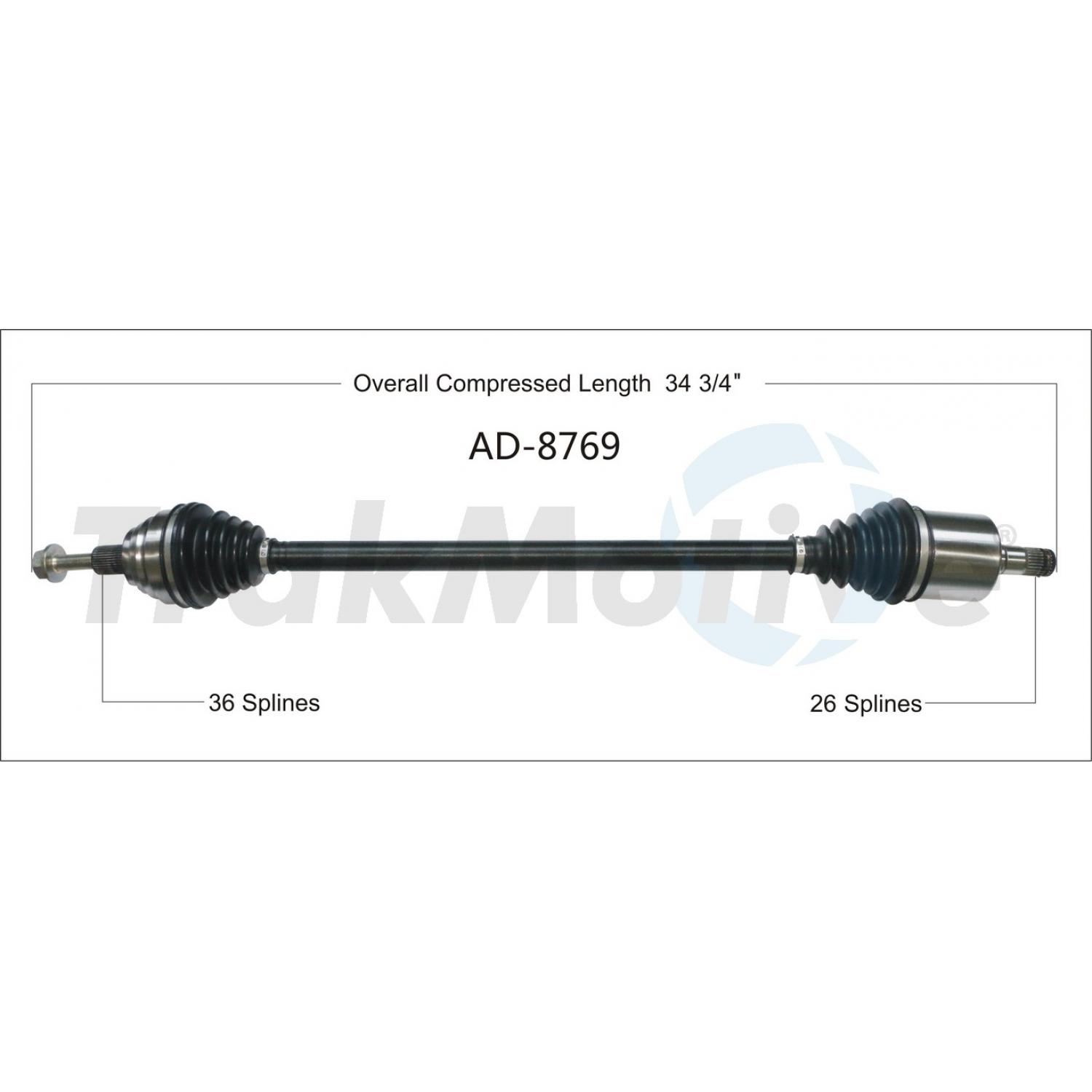 TrakMotive AD8769 CV Axle Shaft product image 1 of 3