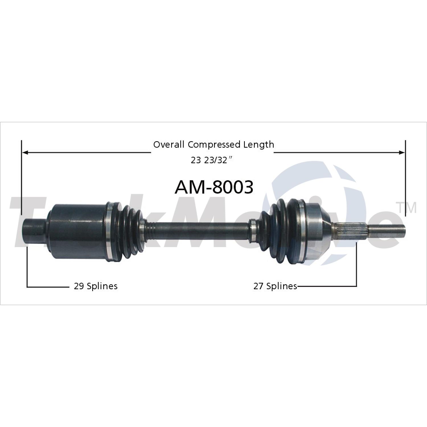 TrakMotive AM8003 CV Axle Shaft product image 1 of 3