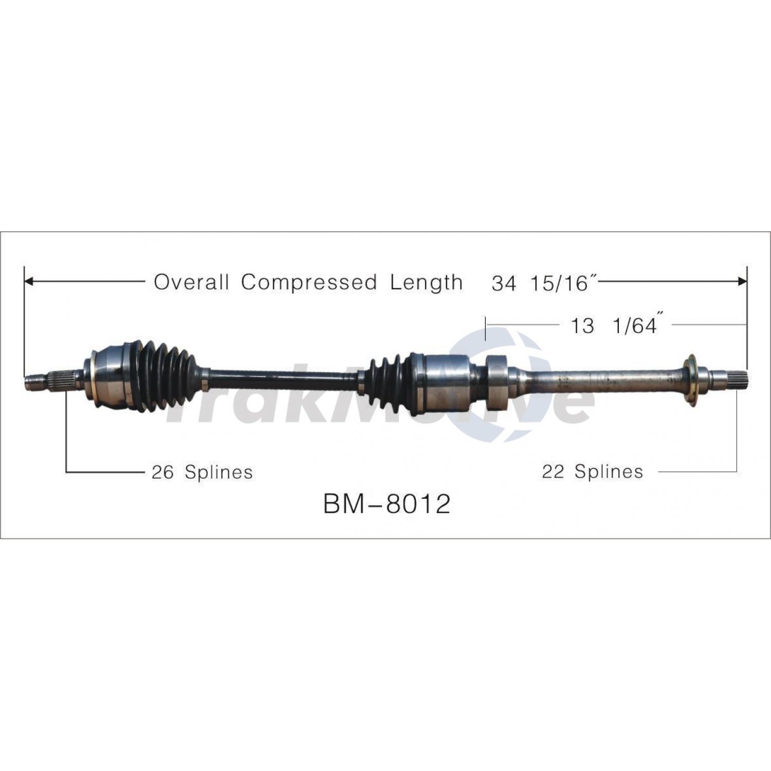 TrakMotive BM8012 - CV Axle Shaft TrakMotive BM8012 CV Axle Shaft product image 1 of 3