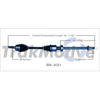 TrakMotive BM8031 CV Axle Shaft product image 1 of 3
