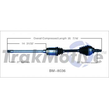 TrakMotive BM8036 - CV Axle Shaft TrakMotive BM8036 CV Axle Shaft product image 1 of 3