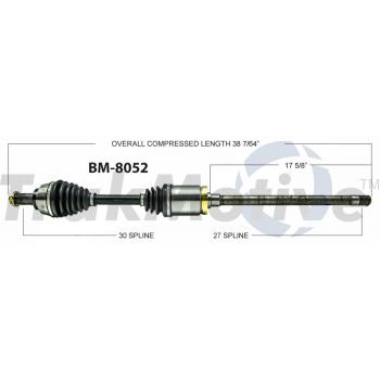 TrakMotive BM8052 CV Axle Shaft product image 1 of 3