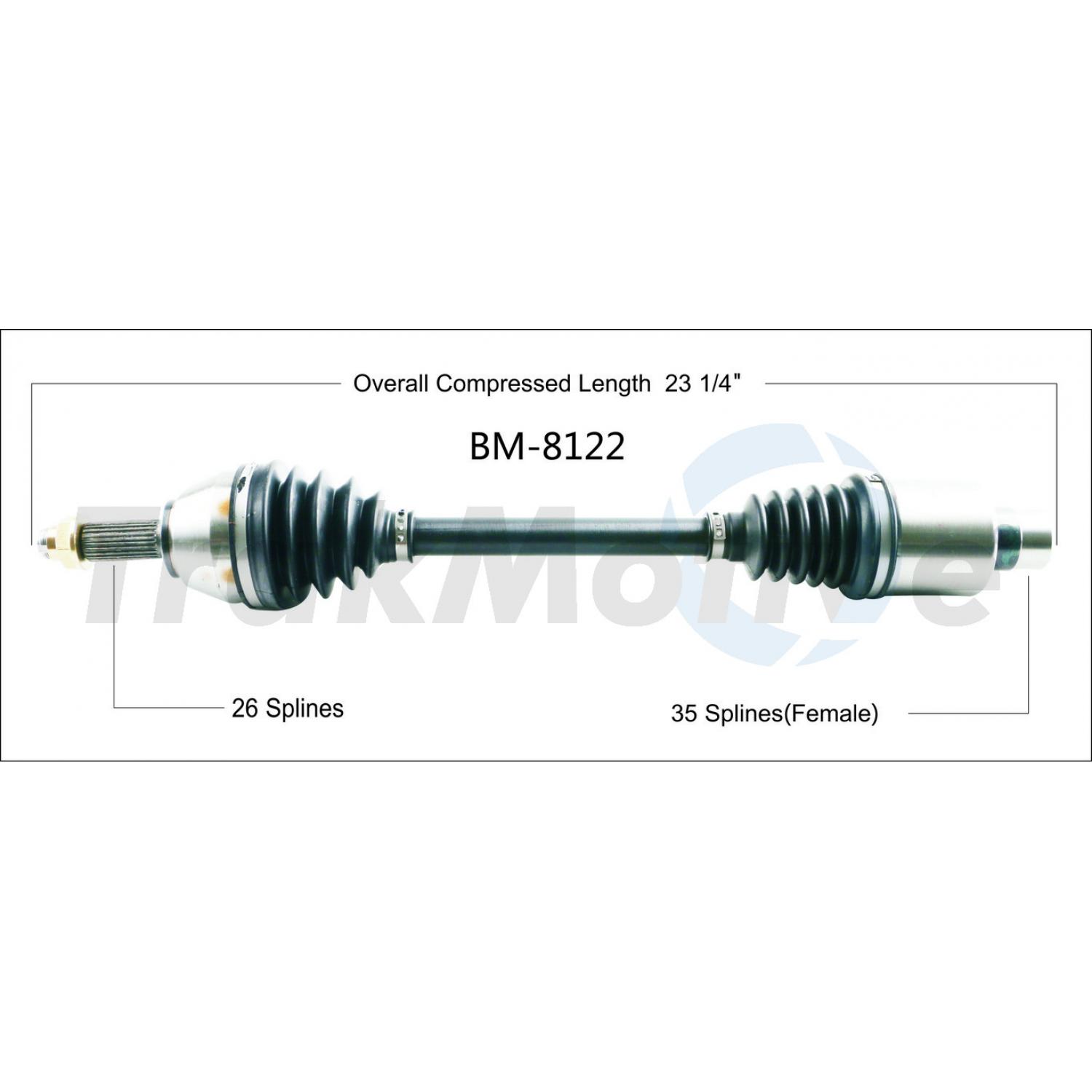 TrakMotive BM8122 - CV Axle Shaft TrakMotive BM8122 CV Axle Shaft product image 1 of 3