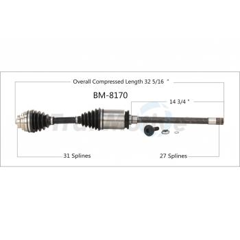 TrakMotive BM8170 - CV Axle Shaft TrakMotive BM8170 CV Axle Shaft product image 1 of 3