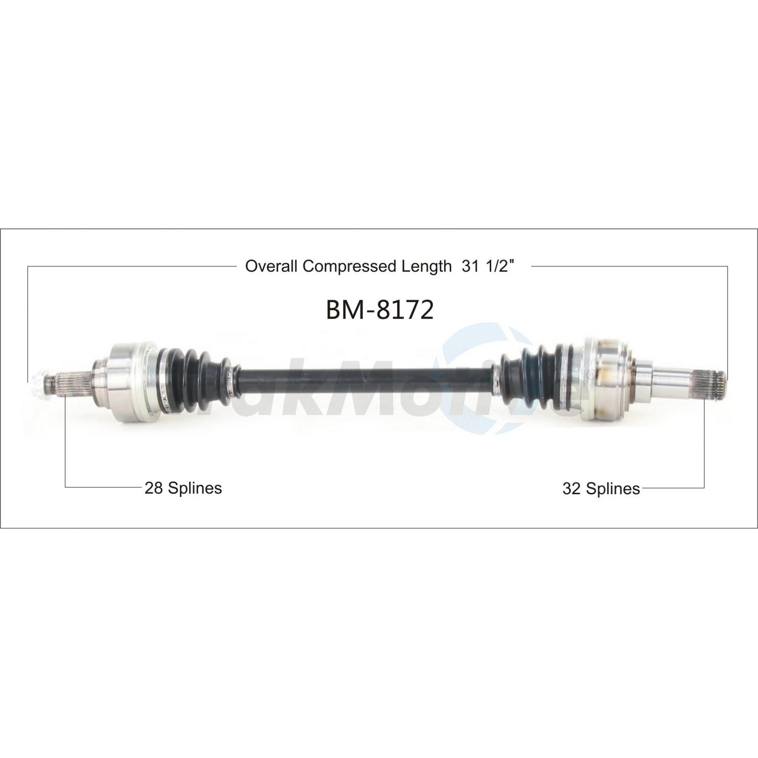 TrakMotive BM8172 CV Axle Shaft product image 1 of 3