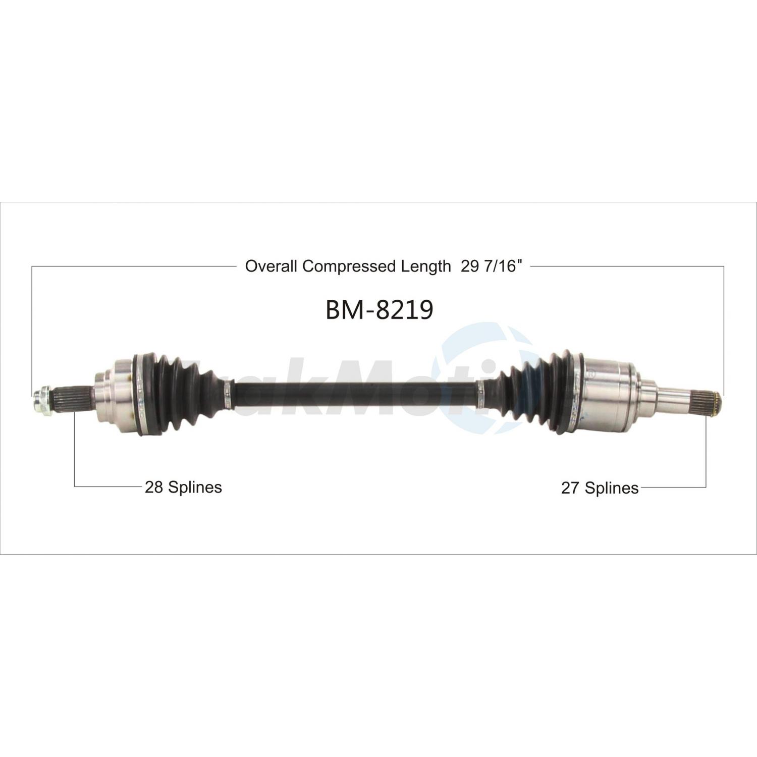TrakMotive BM8219 - CV Axle Shaft TrakMotive BM8219 CV Axle Shaft product image 1 of 3