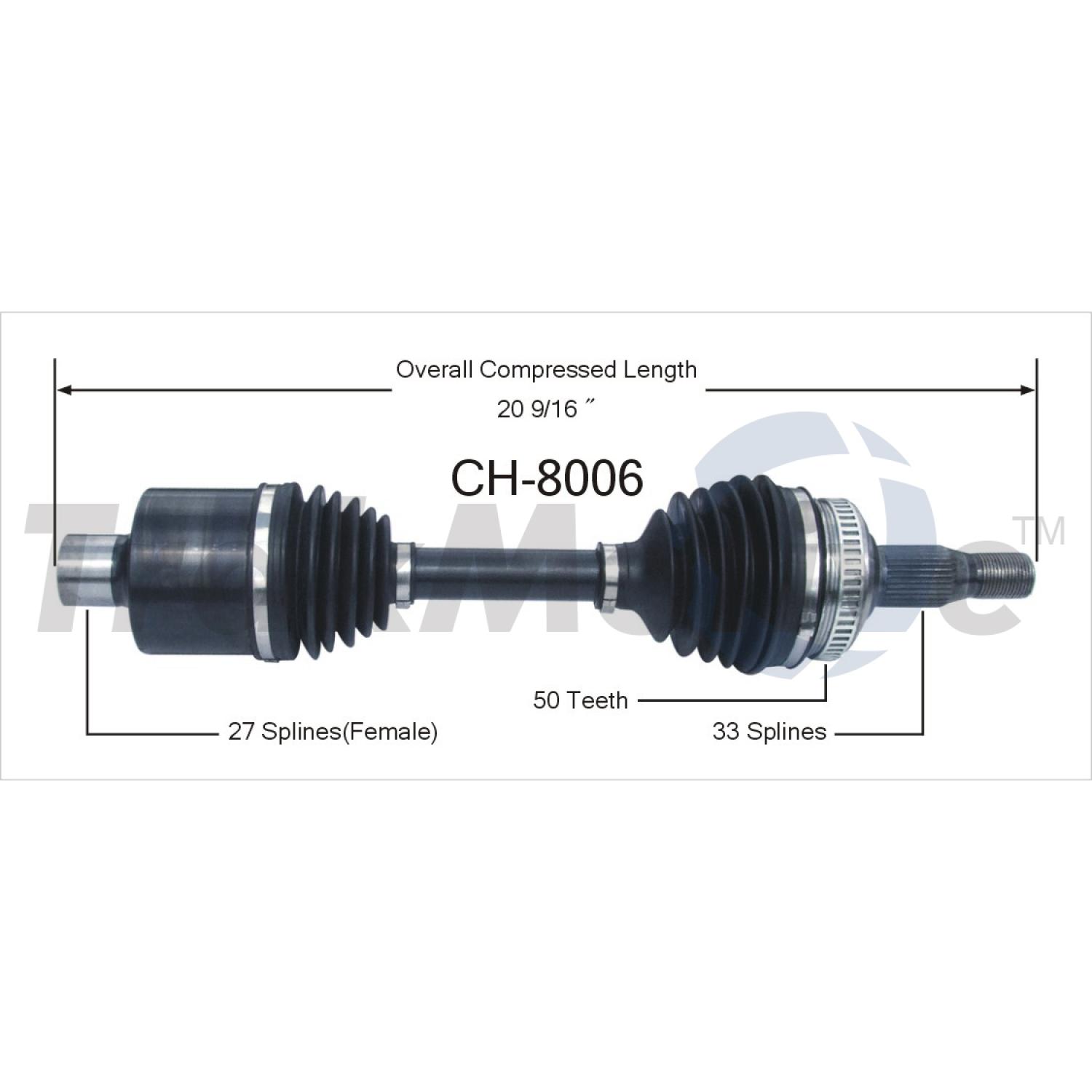 TrakMotive CH8006 CV Axle Shaft product image 1 of 3