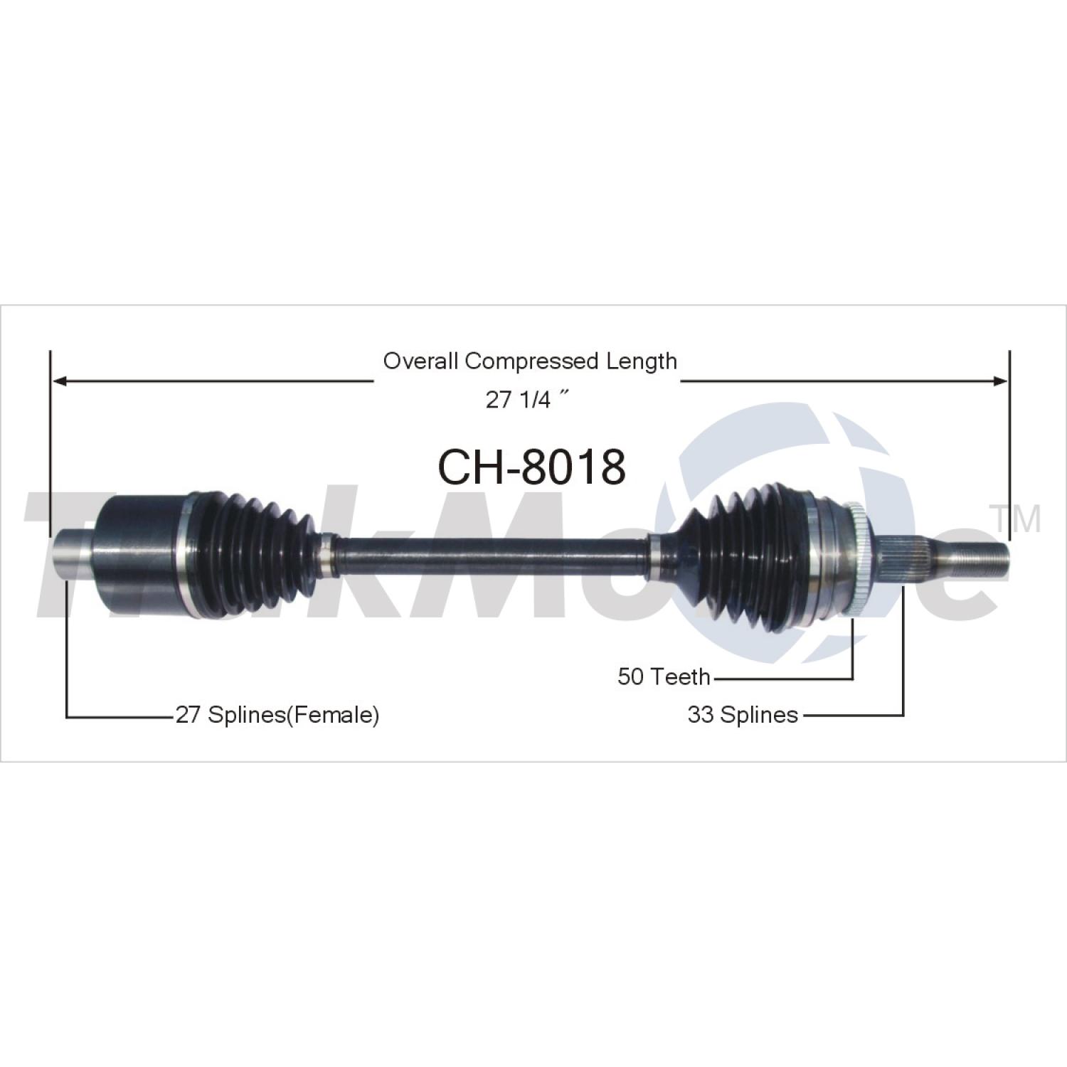 TrakMotive CH8018 - CV Axle Shaft TrakMotive CH8018 CV Axle Shaft product image 1 of 3